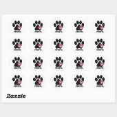 Autocollant Rond Classique Maman de Chien (Feuille)