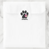 Autocollant Rond Classique Maman de Chien (Sac)