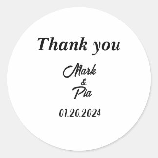 autocollant rond classique mariage
