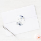 autocollant rond classique mariage bleu (Enveloppe)