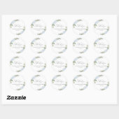 Autocollant Rond Classique Mariage Floral Hydrange (Feuille)