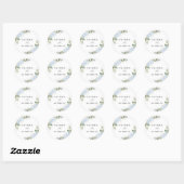 Autocollant Rond Classique Mariage Floral Hydrange (Feuille)