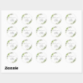 Autocollant Rond Classique Mariage Hydrangeas Élég (Feuille)