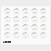 Autocollant rond classique Mariage vert Dusty Sage (Feuille)