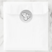 Autocollant rond classique Marshmallows (Sac)