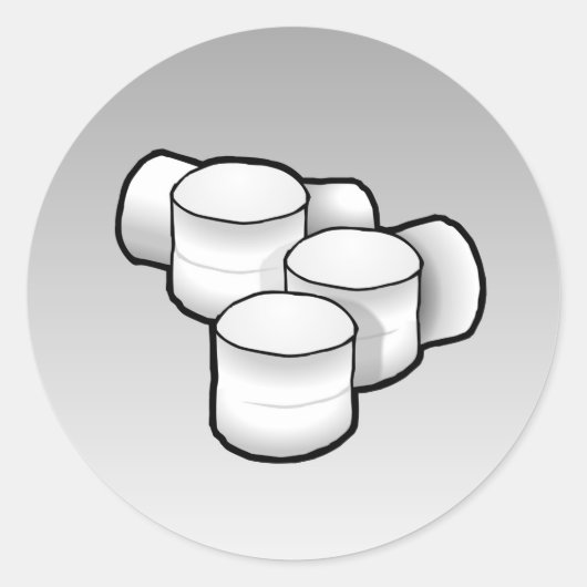 Autocollant rond classique Marshmallows (Devant)
