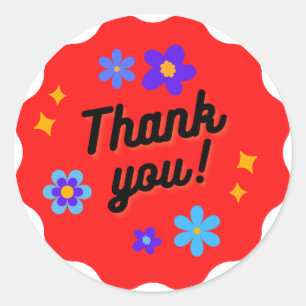 autocollant rond classique Merci