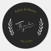 autocollant rond classique Merci (Devant)