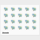 Autocollant rond classique Merci coloré (Feuille)