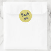 Autocollant Rond Classique Merci Jaune Chaud Douce (Sac)