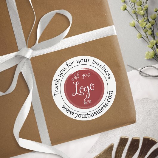 Autocollant rond classique Merci Logo élégant