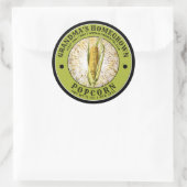 Autocollant rond classique Modèle de maïs populair (Sac)