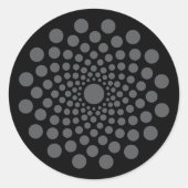 Autocollant rond classique Modèle de Mandala Flora (Devant)