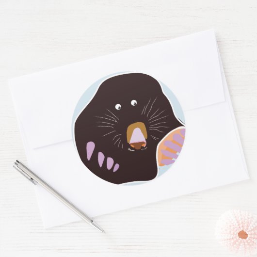 Autocollant rond classique Mole, brillant (Enveloppe)