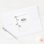 Autocollant Rond Classique Monogramme de Mariage (Enveloppe)