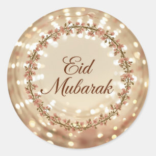 Autocollant rond classique musulman Eid Mubarak