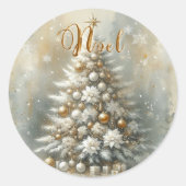Autocollant rond classique Noël (Devant)