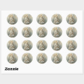 Autocollant rond classique Noël (Feuille)