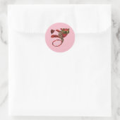 Autocollant rond classique Owl (Sac)