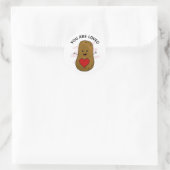 Autocollant Rond Classique Patate Tu Es Aimé (Sac)