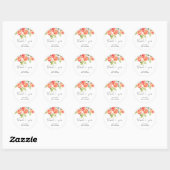 Autocollant rond classique Peach Thank You (Feuille)