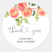Autocollant rond classique Peach Thank You (Devant)