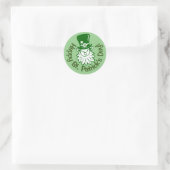 Autocollant rond classique portrait de lutin (Sac)