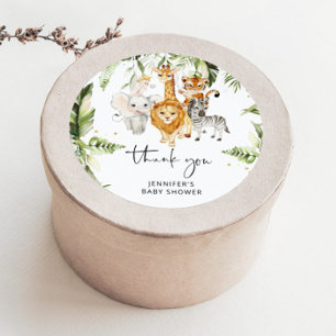 autocollant rond classique pour baby shower sur le