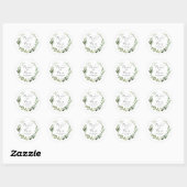 Autocollant rond classique pour douche de mariée E (Feuille)