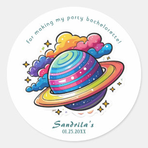 Autocollant rond classique pour fête d'anniversair