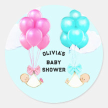 Autocollant rond classique pour la baby shower de 