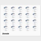 Autocollant rond classique pour la douche de marié (Feuille)