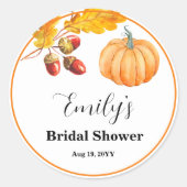 Autocollant Rond Classique pour Mariage d'Automne (Devant)