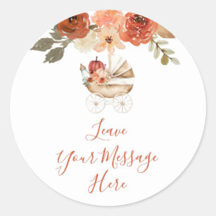 Autocollant Rond Classique pour Message de Bébé à