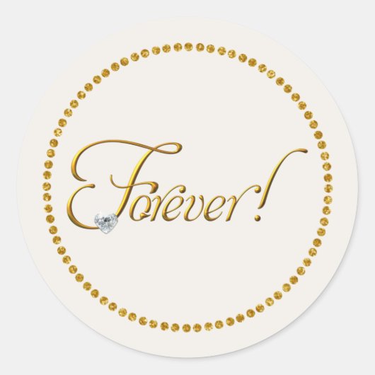 Autocollant rond classique pour toujours Mariage (Devant)