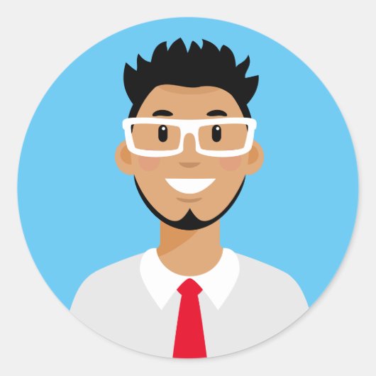 Autocollant rond classique professionnel Avatar (Devant)