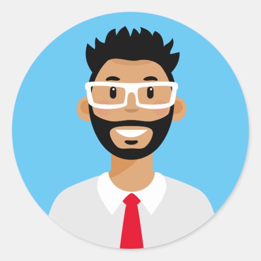 Autocollant rond classique professionnel Avatar (Devant)