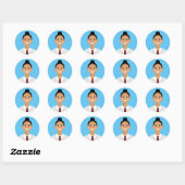 Autocollant rond classique professionnel Avatar (Feuille)