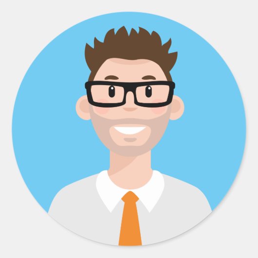Autocollant rond classique professionnel Avatar (Devant)