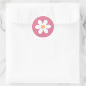 Autocollant rond classique Retro Daisy Rose (Sac)