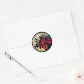 Autocollant rond classique Roses gothiques (Enveloppe)