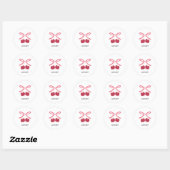 Autocollant Rond Classique | Ruban de Cerise Doux (Feuille)