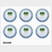 Autocollant Rond Classique Sapin de Noël et Flocon (Feuille)
