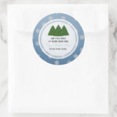 Autocollant Rond Classique Sapin de Noël et Flocon (Sac)