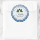 Autocollant Rond Classique Sapin de Noël et Flocon (Sac)