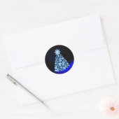 Autocollant Rond Classique Sapin de Noël Flocon de (Enveloppe)