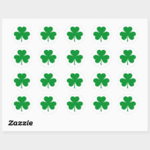 Autocollant rond classique Shamrock