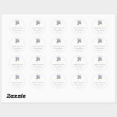 Autocollant rond classique Simple Hydrangea Memori (Feuille)