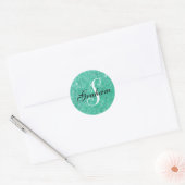 Autocollant Rond Classique Soft Blur Monogramme Ét (Enveloppe)