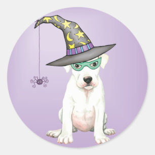 Autocollant rond classique sorcière argentine Dogo